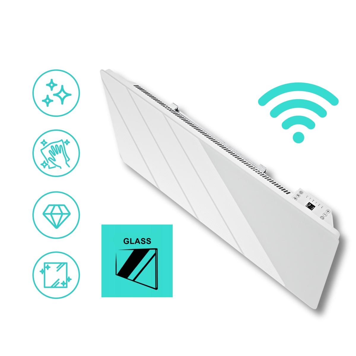 Elektryczny grzejnik szklany Thermeco Glasso 20 z WiFi - obrazek 6