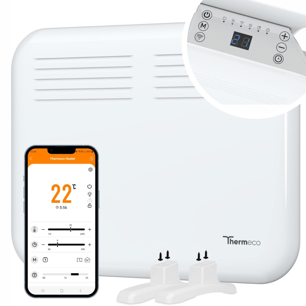Elektryczny grzejnik ścienny Thermeco Simpla 05+ WiFi