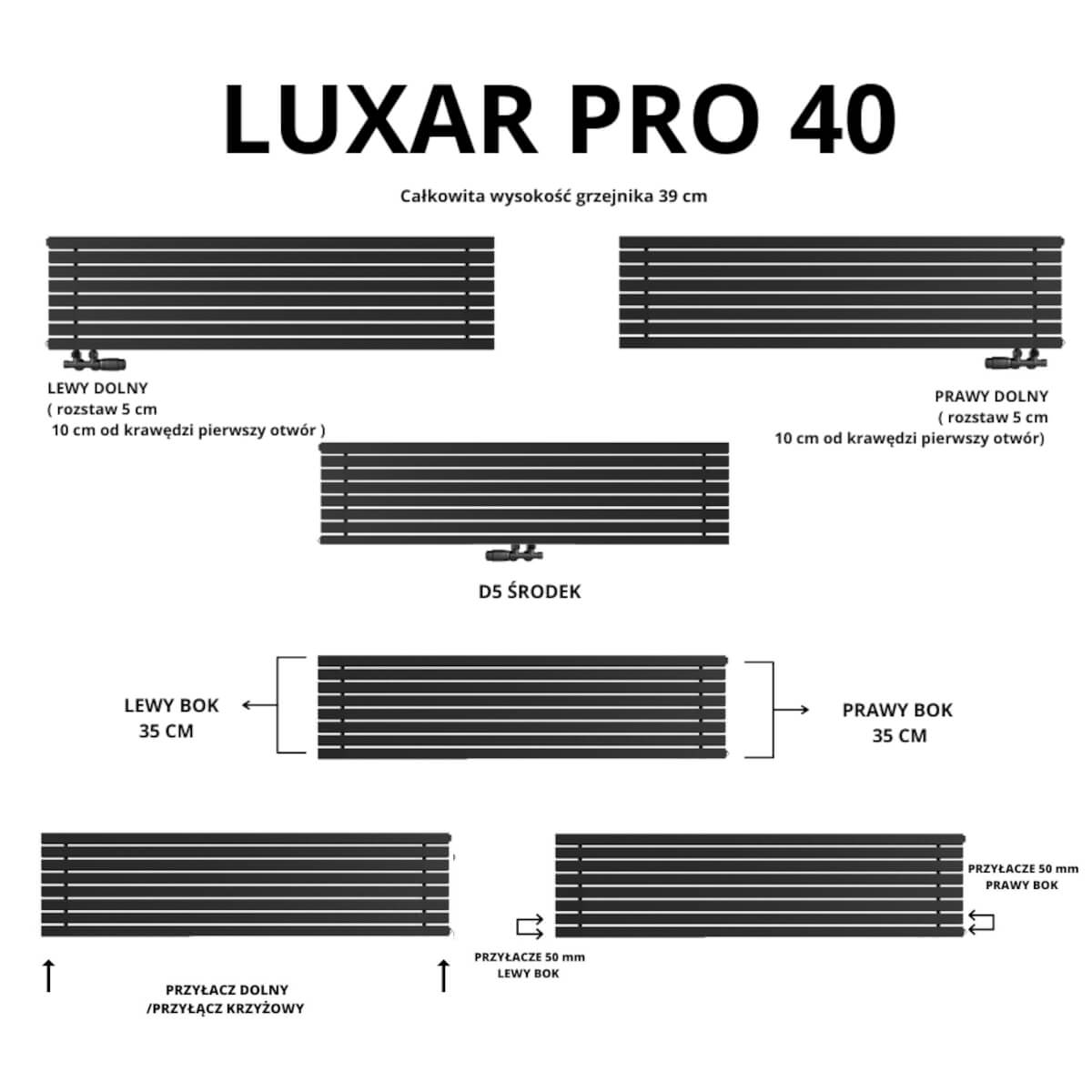 Grzejnik dekoracyjny Luxar PRO 390x1800 mm - obrazek 4