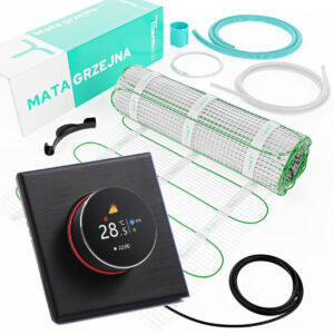 Zestaw ogrzewania podłogowego ECO 7m2 + regulator programowalny H20 WiFi-H20 Czarny
