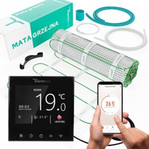 Zestaw ogrzewania podłogowego ECO 6m2 + regulator programowalny H21 WiFi-H21 Czarny