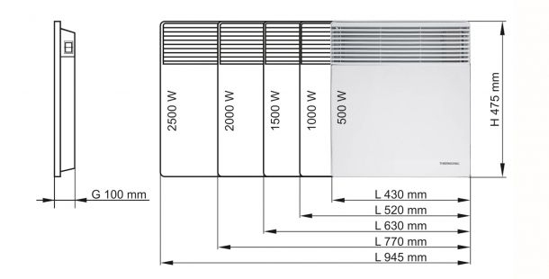 Elektryczny grzejnik konwektorowy T17 500W - przenośny - obrazek 6