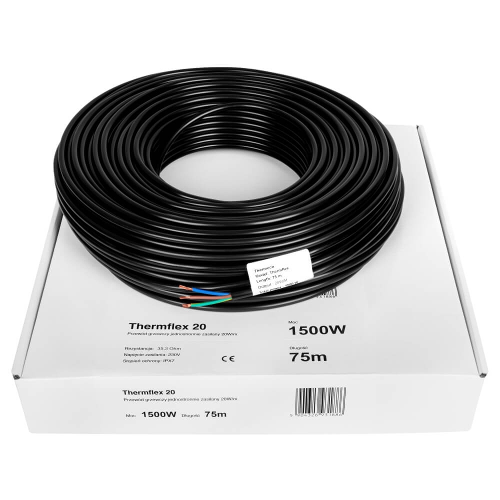 Kabel grzewczy THERMECO Thermflex - 20W/m - 125mb / 2500W - obrazek 8