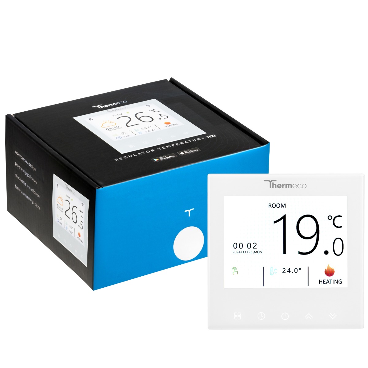 Folia grzewcza 7m2 (150W/m2) + regulator H21 WiFi H21 Biały - obrazek 12