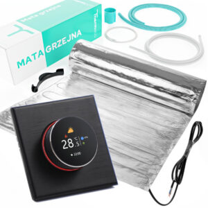 Zestaw ogrzewania pod panele Thermeco 9m2 + regulator programowalny H20 WiFi-H20 Czarny