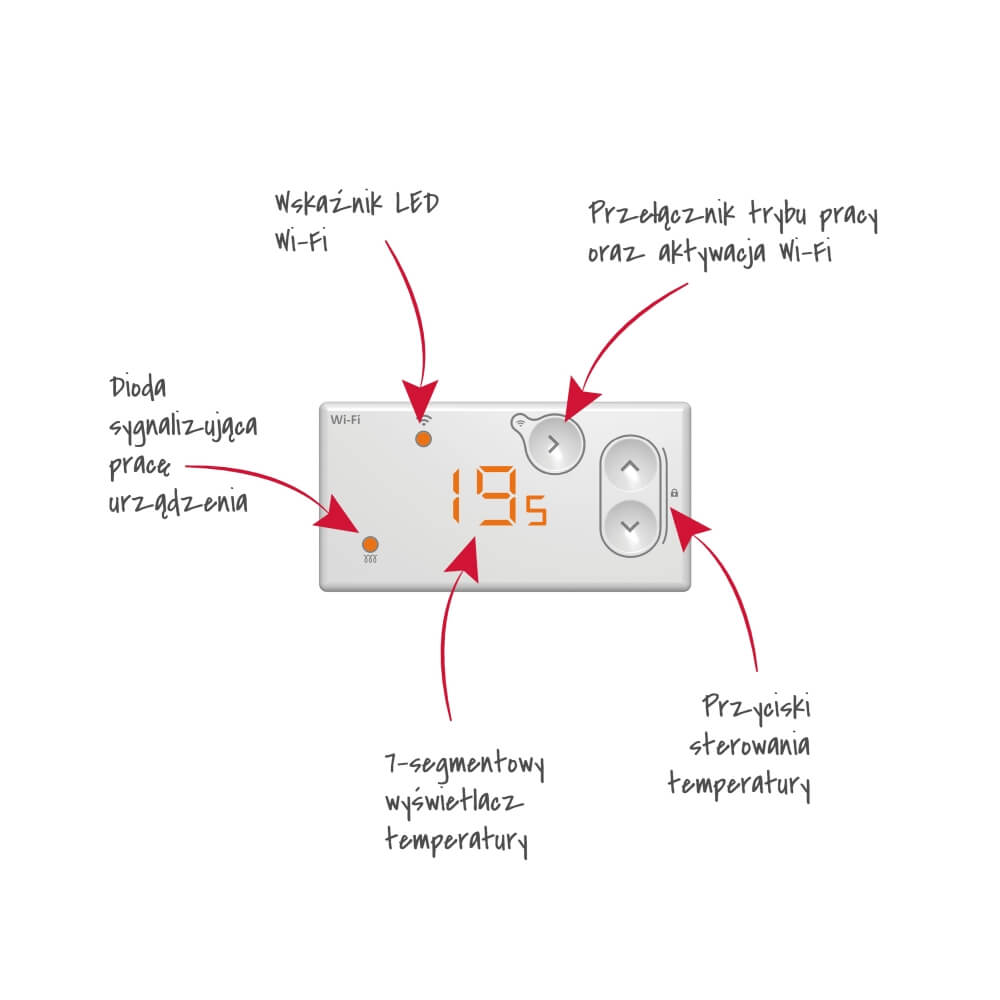 Elektryczny grzejnik konwektorowy Atlantic F120 WiFi 1500W - ścienny - obrazek 4