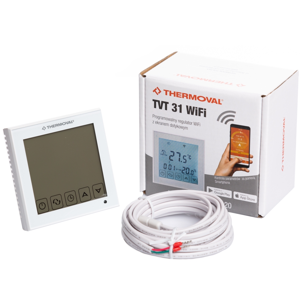 Zestaw ogrzewania podłogowego 1m2 + regulator programowalny TVT31 z WiFi - obrazek 4