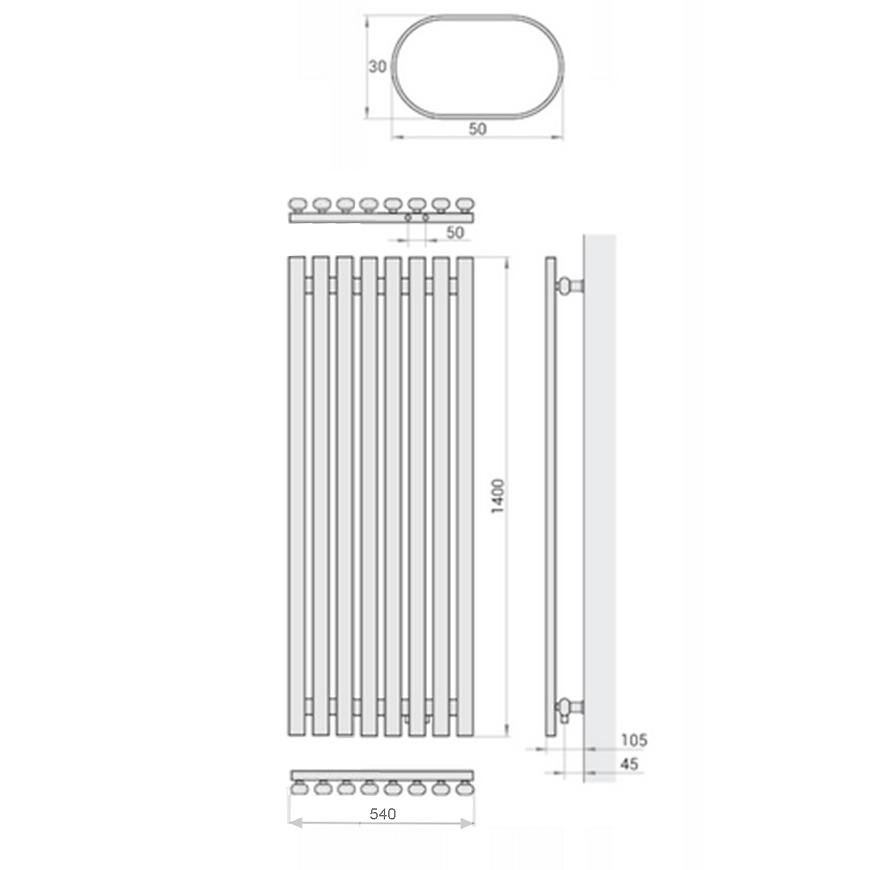 Grzejnik dekoracyjny Lazur 1400x540 mm - czarny - obrazek 5