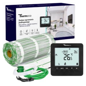 Mata grzewcza ECO zestaw pod płytki 2,5m2+ termostat H8 czarny
