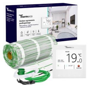 Zestaw ogrzewania podłogowego ECO 15m2 + regulator programowalny H21 WiFi-H21 Biały