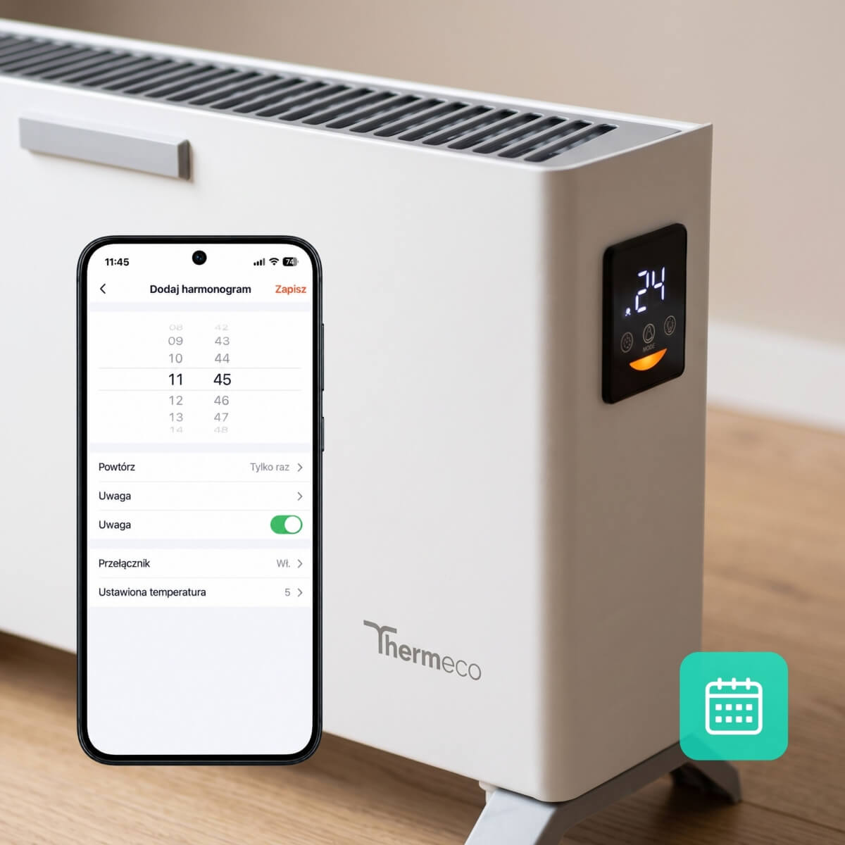 Elektryczny grzejnik Thermeco GO WiFi - obrazek 7