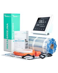 Mata grzewcza Thermeco + termostat Thermoval TVT30 biały