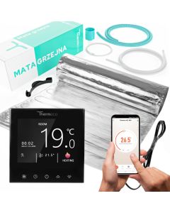 Mata pod panele Thermeco 9m2 - zestaw z regulatorem WiFi H21 Czarny