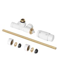 Zawór jednootworowy zespolony z termostatem - biały