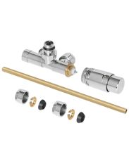 Zawór jednootworowy zespolony z termostatem - chromowany